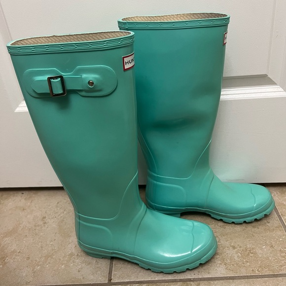 Hunter rain boots RARE Tiffany blue size EU 38 - Picture 2 of 4